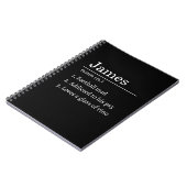 Carnet Personalized Funny Dictionary Definition Black  (Côté gauche)