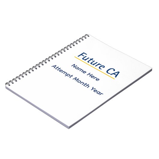 Carnet Personalized Future CA Notebook – Custom Name Exam (Côté gauche)