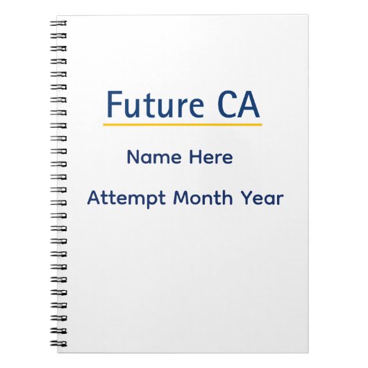 Carnet Personalized Future CA Notebook – Custom Name Exam (Devant)
