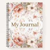 Carnet Personalized Gift for Her Terracotta Floral (Devant)