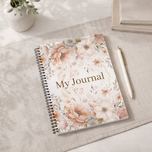 Carnet Personalized Gift for Her Terracotta Floral