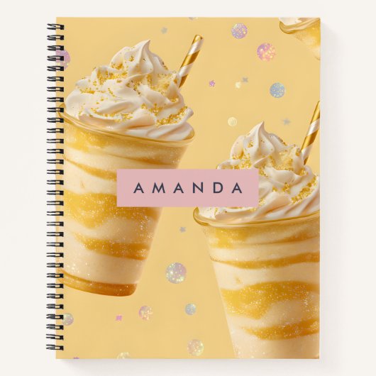 Carnet Personalized Golden Caramel Swirl Milkshake (Devant)