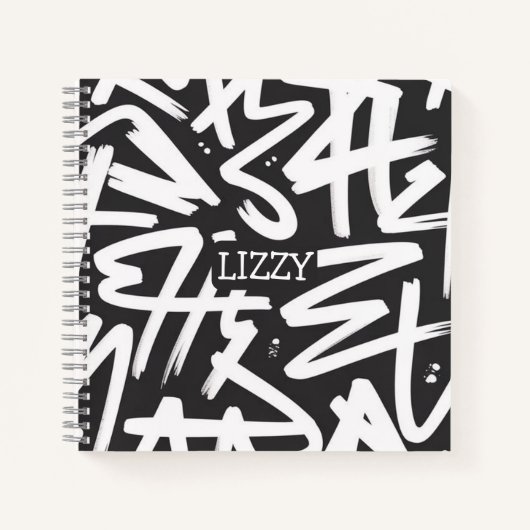 Carnet Personalized Graffiti Name Pattern — Custom Urban (Devant)