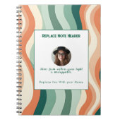Carnet Personalized Green and Orange Wave Patterned  (Devant)