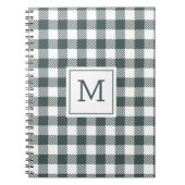 Carnet Personalized Green Gingham Plaid Monogram (Devant)