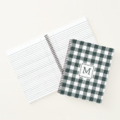 Carnet Personalized Green Gingham Plaid Monogram  (Intérieur)