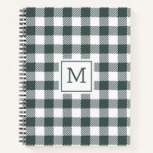 Carnet Personalized Green Gingham Plaid Monogram  (Devant)