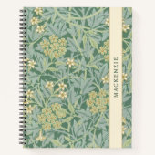 Carnet Personalized Green Jasmine Floral Pattern (Devant)