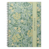 Carnet Personalized Green Jasmine Floral Pattern (Devant)