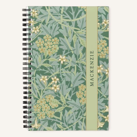 Carnet Personalized Green Jasmine Floral Pattern (Recto)