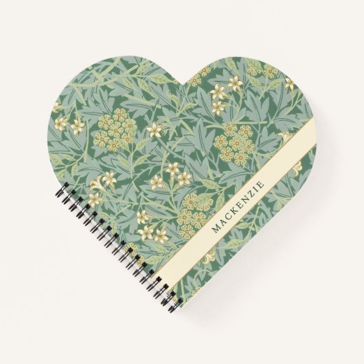 Carnet Personalized Green Jasmine Floral Pattern (Devant)