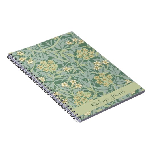 Carnet Personalized Green Jasmine Floral Pattern (Côté Droit)