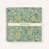 Carnet Personalized Green Jasmine Floral Pattern (Devant)