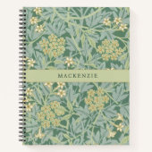 Carnet Personalized Green Jasmine Floral Pattern (Devant)