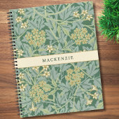 Carnet Personalized Green Jasmine Floral Pattern