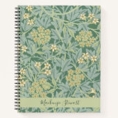 Carnet Personalized Green Jasmine Floral Pattern (Devant)