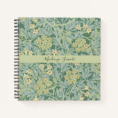 Carnet Personalized Green Jasmine Floral Pattern (Devant)