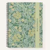 Carnet Personalized Green Jasmine Floral Pattern (Devant)