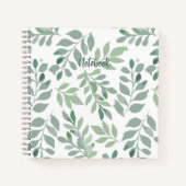 Carnet Personalized Green Leaf Spiral Notebook (Devant)