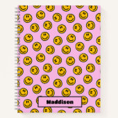 Carnet Personalized Happy Face Pastel Preppy Notebook (Devant)