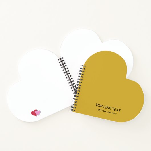 Carnet Personalized Heart Shaped Notebook with Custom Tex (Intérieur)