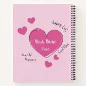 Carnet Personalized Hearts Spiral Notebook Sketchbook (Dos)
