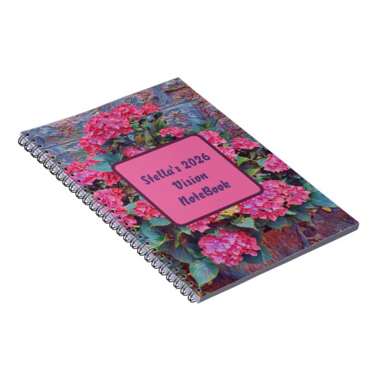 Carnet Personalized hydrangea paint Vision notebook 2026 (Côté Droit)