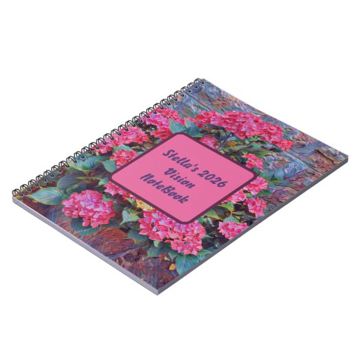 Carnet Personalized hydrangea paint Vision notebook 2026 (Côté gauche)