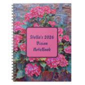 Carnet Personalized hydrangea paint Vision notebook 2026 (Devant)