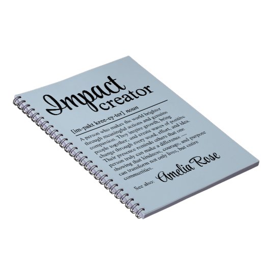 Carnet Personalized Impact Creator Definition Thank You (Côté Droit)