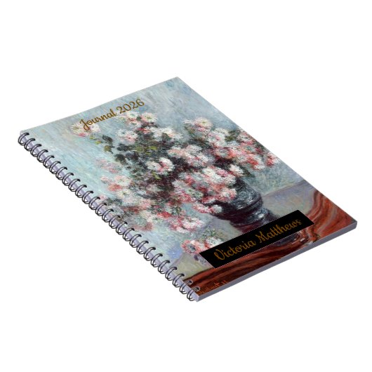 Carnet personalized impressionist still life floral (Côté Droit)