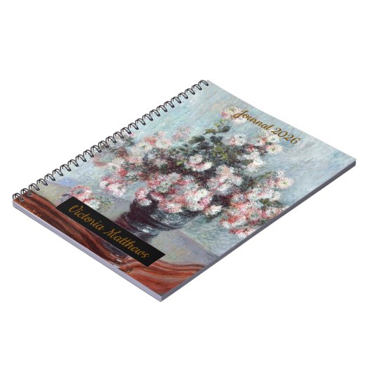 Carnet personalized impressionist still life floral  (Côté gauche)