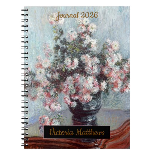 Carnet personalized impressionist still life floral  (Devant)