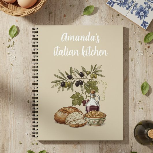 Carnet Personalized Italian Kitchen Rustic Bread Recipe