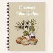 Carnet Personalized Italian Kitchen Rustic Bread Recipe (Devant)