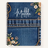 Carnet Personalized jeans and florals  (Devant)