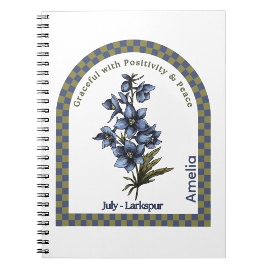Carnet Personalized July Birth Month Flower Notebook (Devant)