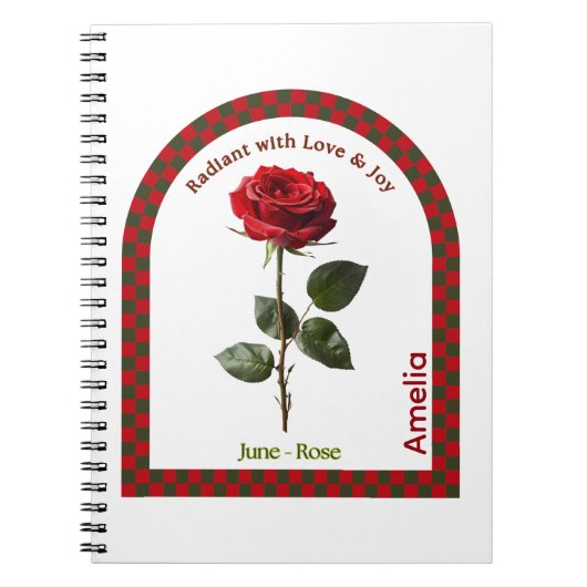 Carnet Personalized June Birth Month Flower Notebook (Devant)