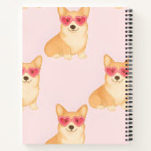 Carnet Personalized Kawaii Corgi with Heart Sunglasses (Dos)