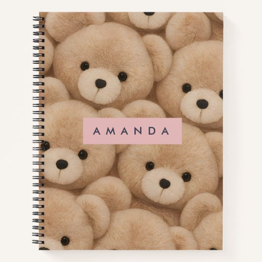Carnet Personalized Kawaii Plush Teddy Bear (Devant)