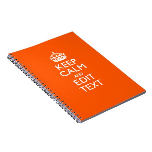 Carnet Personalized KEEP CALM Your Text Orange Accent (Côté Droit)