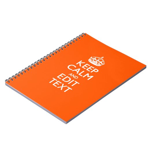 Carnet Personalized KEEP CALM Your Text Orange Accent (Côté gauche)