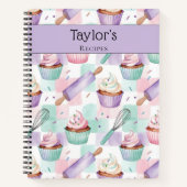 Carnet Personalized Keepsake Recipes Lavender Teal Cakes (Devant)