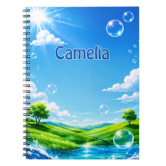 Carnet Personalized Kids Frutiger Aero Name Notebook (Devant)