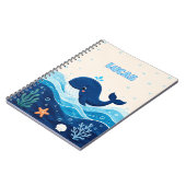 Carnet Personalized Kids Ocean Whale Name Notebook (Côté gauche)