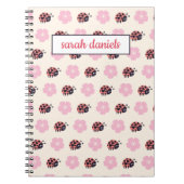Carnet Personalized Ladybug and flower Pattern (Devant)