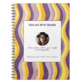 Carnet Personalized Lavender and Yellow Wave Patterned  (Devant)