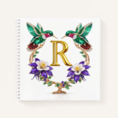 Carnet Personalized Letter R Hummingbird Wedding Gift (Devant)
