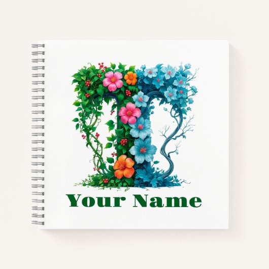 Carnet Personalized Letter T (Devant)