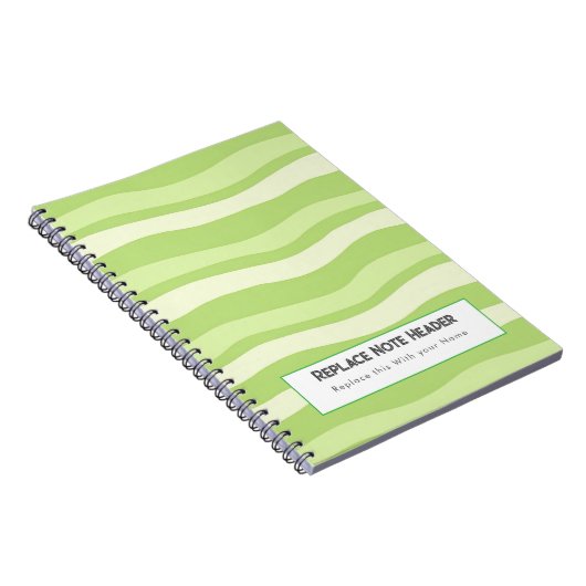 Carnet Personalized Lime Green Wave Patterned  (Côté Droit)